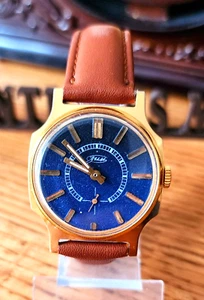 Vintage Uhr POBEDA. ZIM. Gold AU. Armband neu. MADE IN USSR. Sowjet. - Bild 1 von 22