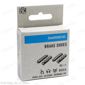 2 Pairs Shimano R55C4 Cartridge-Type Bicycle Brake Shoes - Y8L298062 - Black - Picture 1 of 3