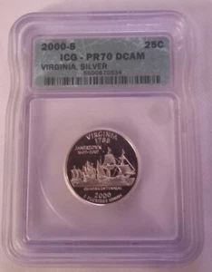 2000-S Virginia Silver Quarter (ICG PR70 DCAM)! Beautiful Coin, Ships Free! - Picture 1 of 2