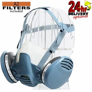 Spirotek HM8500 Halbgesicht Autolack Doppel Atemschutzmaske + A2 F9500 Filter Inc - Bild 1 von 3