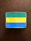 Boucle de ceinture hommes unisexe drapeau gabonais Afrique centrale gabonaise métal