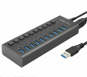 Acasis 10-port USB 3.0 Splitter With Power Supply Multi-interface Expansion HUB - Picture 1 of 12