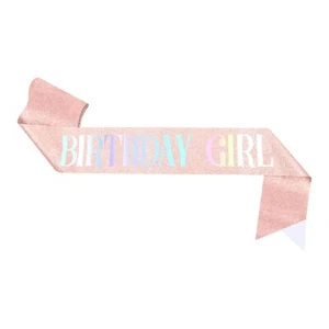 Rose Gold Birthday Sash Birthday Girl 16th-50th Birthday Party Supplies Women - Picture 1 of 7