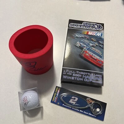 Rusty Wallace Collectibles Golf Ball, Key Chain, Full Throttle VHS, Can Cooler - Image 1 of 4
