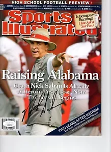 NICK SABAN ALABAMA CRIMSON MAREA FIRMATO SPORT ILLUSTRATO CON JSA COA - Foto 1 di 1