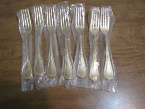 FORTESSA SAVOY GOLD DINNER FORKS 18/10 STAINLESS LOT OF 7 NEW - Picture 1 of 3