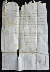 1709 - LOUIS XIV SIGNED ROYAL MILITARY APPOINTMENT OF CAPTAIN GLACAN de MARIGNAC - Picture 1 of 13