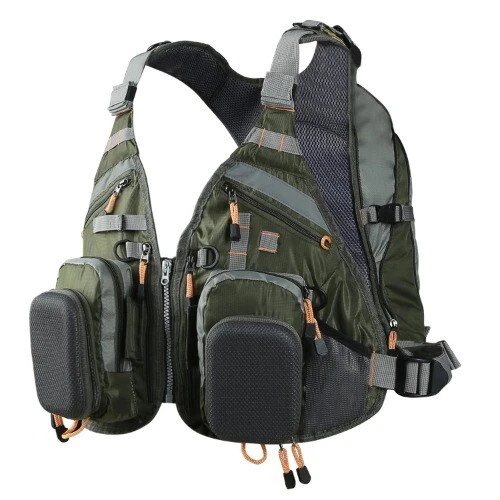 Chaleco de Pesca con Mosca Multifunción Bolsillos Chaqueta Exterior Malla de Secado Rápido Chaleco de Viaje Foto 1 de 4