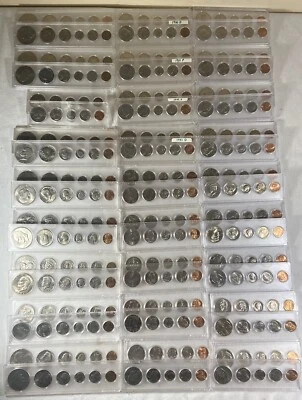 1971 - 1997 - 27 лет (P & D) "Банк" наборы в футлярах Whitman включает 1982 и 1983 - Изображение 1 из 4