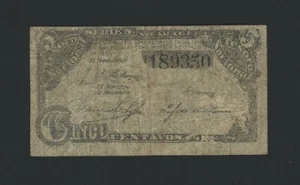 NICARAGUA 5 CENTAVOS ( 1894 ) PICK # 16 FINE. - Picture 1 of 2
