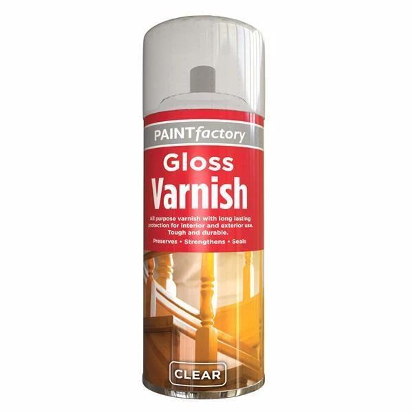 Clear Gloss Spray Varnish Quick Drying All Purpose Interior & Exterior 250ml - Image 1 of 1
