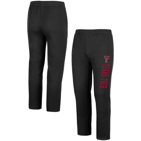 Men's Colosseum Black Texas Tech Red Raiders Fleece Pants Cover