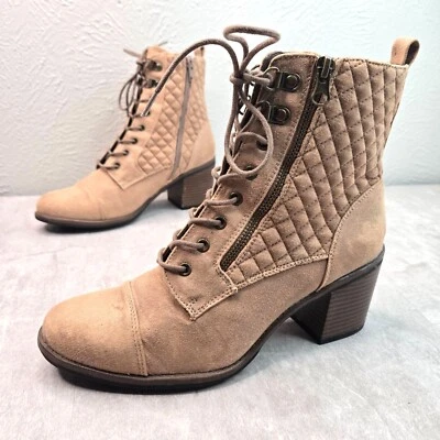 Botas de Combate Grunge Acolchadas Montaña Blancas Botín de Senderista de Tacón Bloque Tostado Foto 1 de 4