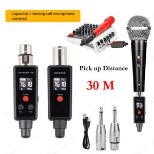 Wireless Microphone System XLR Transmitter Receiver Rechargeable Adapter 2.4GHZ - Picture 1 of 11