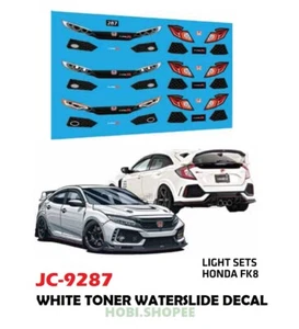 JC-9287 weißer Toner Wasserrutsche Aufkleber Honda FK8 LIGHT Custom 1:64 Hot Wheels - Bild 1 von 4