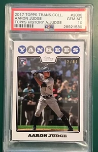 2017 TOPPS TRANSCENDENT COLLECTION TOPPS PSA 10 /87 AARON JUDGE #2008 POP 18 - Picture 1 of 3