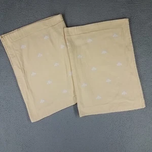 Restoration Hardware Embroidered Bee Pillowcase's Italian Stitch Yellow Cotton - Picture 1 of 12