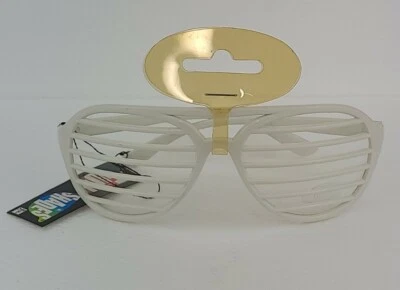 New Amscan Shutter Shades White 80's Retro Slot Glasses Costume Accessory  - Image 1 of 4