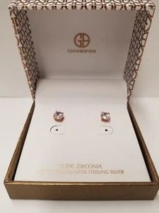 Giani Bernini Cubic Zirconia 18k Rose Gold Plated Sterling Silver Stud Earrings - Picture 1 of 4
