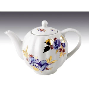 Tetera de porcelana hojas doradas Lomonosov de 5 pulgadas - Imagen 1 de 1