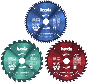 KWB Hartmetall Kreissägeblatt 250 x 30/25/16 mm (auswählen) 40/60/80 HM Zähne - Bild 1 von 7