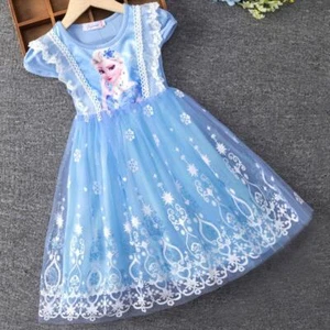 2024 New Girls Clothes Summer Flying Sleeve Kids Dress Party Baby Dresses for Ch - Picture 1 of 8