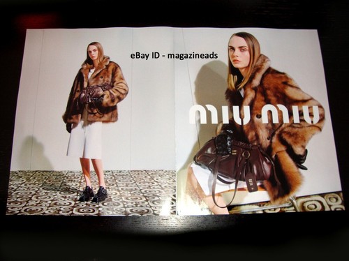 STAMPA MIU MIU 4 PAGINE ANNUNCIO AUTUNNO 2024 CARA DELEVINGNE Little Simz ZOE GHERTNER