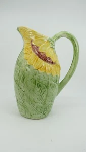 Jarra de mayólica pintada a mano de girasol - Imagen 1 de 6