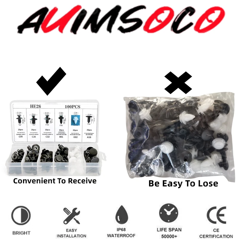 100 x Fender вкладыш крепеж заклепки зажимы фиксатор универсальный для suzuki - Изображение 1 из 4