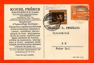 SAARBRUCKEN ( D ) CPA " MANUFACTURE KOEHL FRERES " APPAREILS ÉLECTRIQUES 1922 - Picture 1 of 2