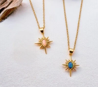 Celestial Star Pendant Necklace, Statement Necklace, Fashion Design, Gold Chain - Image 1 of 4