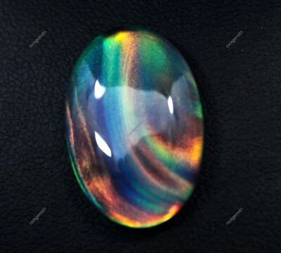 15 Ct Natural Black Rainbow Fire Opal Doublet Certified TOP QUALITY Gemstone - Image 1 of 4
