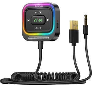 Adaptador Auxiliar Bluetooth 5.4 para Coche [Cancelación Grande de Micrófono y Ruido] Bluetooth 3.5Mm Rec - Imagen 1 de 11