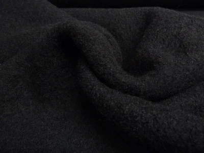 Stoff 100% Wolle Walkloden Kochwolle uni schwarz Mantelstoff Jackenstoff - Bild 1 von 4
