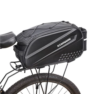 RZAHUAHU MTB Bike Rear Seat Rack Bag 10L Bicycle Tail Storage Bag PU Leather EVA - Picture 1 of 15