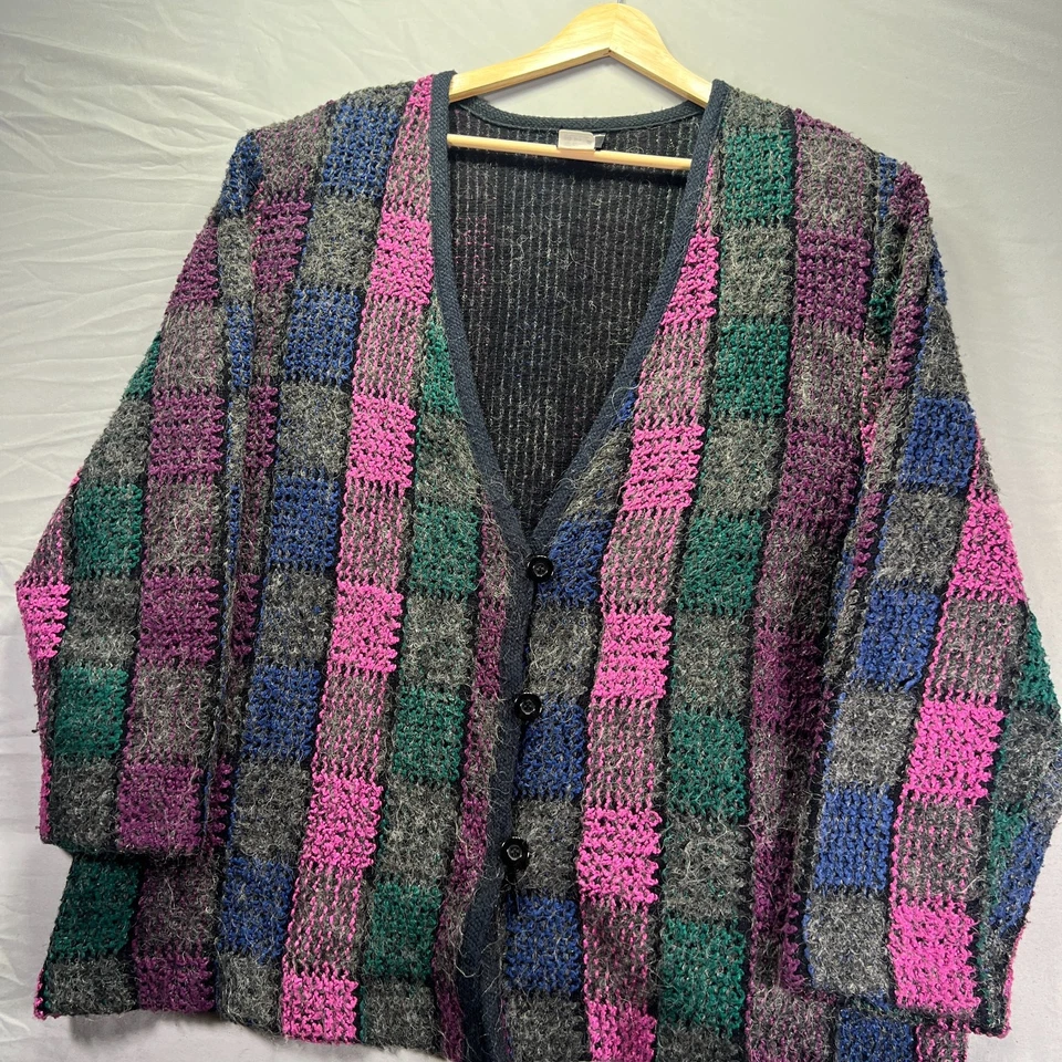 Cárdigan Vintage Mezcla Mohair Mujer 24W 2X Tejido Difuso Fiesta Abuela Suéter Foto 1 de 4