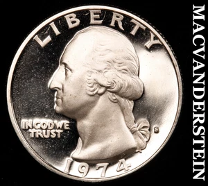 1974-S Washington Quarter - Choice Gem Proof Lustrous No Reserve #F623 - Bild 1 von 2