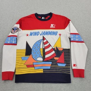 Starter Black Label Sweater Mens Medium Boat Wind Jamming Sailing Pullover - Picture 1 of 17