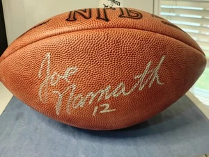 JOE NAMATH AUTO HOF AUTOGRAPH FOOTBALL WILSON OFFICIAL NFL BALL SILVER INK COA - Picture 1 of 8