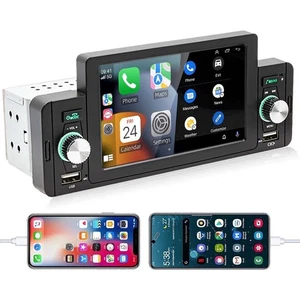 1 Din 5" Radio Estéreo para coche Carplay Pantalla táctil Bluetooth MP5/USB/FM - Imagen 1 de 16