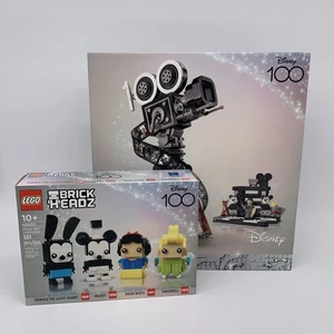 LEGO Walt Disney Tribute Camera 43230 & 40622 100th Celebration Brickheadz Lot - Foto 1 di 5