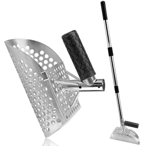 Sand Scoop for Metal Detecting,Heavy Duty Sand Sifter Scoop with Long Handle,... - Picture 1 of 7