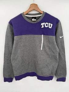 Nike TCU Horned Frogs Football Sweatshirt Crewneck Size Medium Gray - Picture 1 of 5