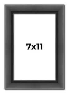 7x11 Frame Black Picture Frame Complete Modern Photo Frame UV Acrylic, Acid Free - Picture 1 of 9