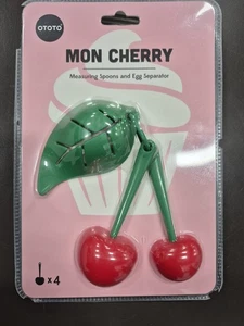 Mon Cherry Measuring Spoons and Egg Separator Set Slightly Damaged Packaging - Picture 1 of 2