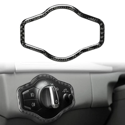 Cubierta adhesiva de interruptor de faros de fibra de carbono para Audi A4 B8 A5 Q5 2009-2016 Foto 1 de 4