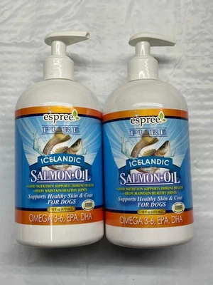 ZESTY PAWS 2 Pack Espree Wild Salmon Oil for Dogs 16oz (473ml)–Supports Healthy Skin & Coat