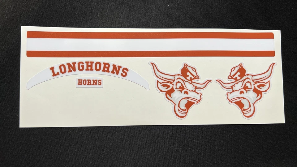 Texas Longhorns "Bevo" Mini Football Helmet Decal Set - Image 1 of 1