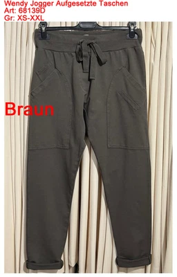 WENDY TRENDY PANTALONI DELLA TUTA DA DONNA PANTALONI DA JOGGING STILE TASCHE APPLICATE NUOVI - Immagine 1 di 4