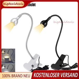 USB LED Leselampe Dimmbar Flexibel Schwanenhals Klemmleuchte Schreibtischleuchte - Picture 1 of 13